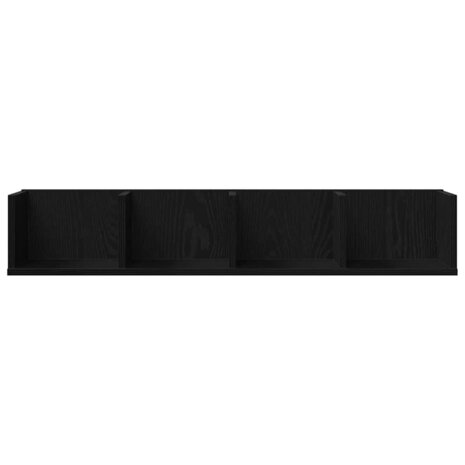 Wandplank met plank Zwart eiken 100 x 18 x 18 cm Bewerkt hout 6