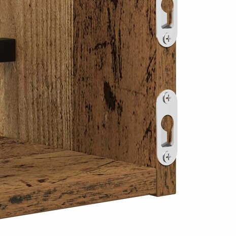 Wandplank met plank 2 pcs Oud hout 80 x 16 x 14 cm Bewerkt hout 8