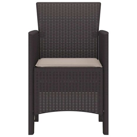 Tuinstoel 2 pcs Bruin 53 x 49 x 85 cm PP 5