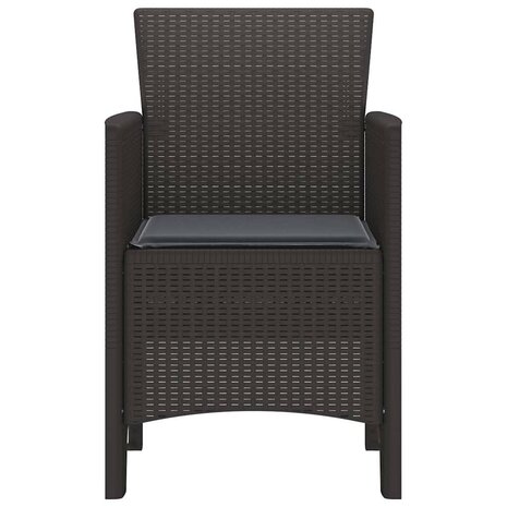 Tuinstoel 2 pcs Bruin 53 x 49 x 85 cm PP 5