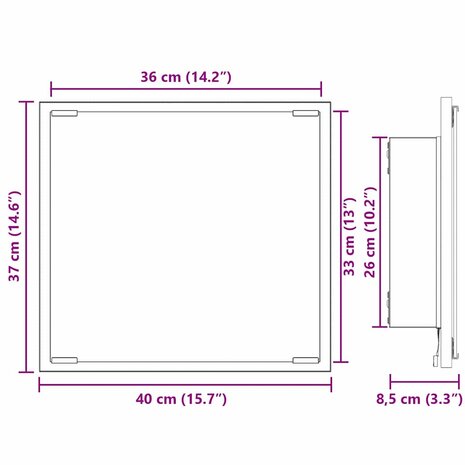 LED Badkamer Spiegel met spiegel Gerookt eiken 40 x 8,5 x 37 cm 9