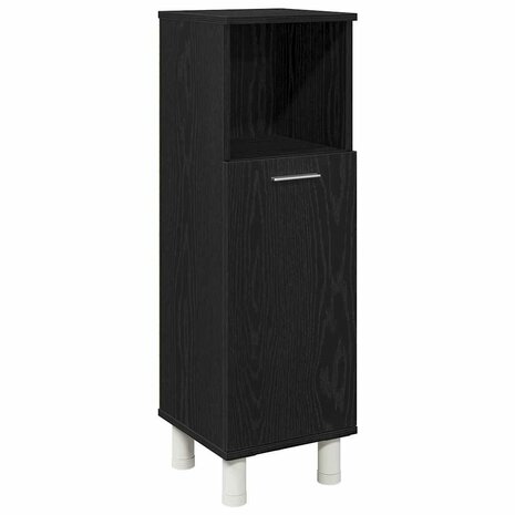 Badkamerkast Zwart Eiken 30 x 30 x 95 cm Bewerkt hout 2