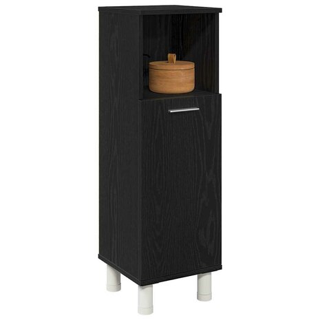 Badkamerkast Zwart Eiken 30 x 30 x 95 cm Bewerkt hout 3