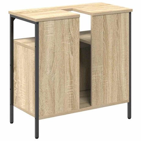 Badkamerkast Beige 60 x 30 x 60 cm Bewerkt hout 7