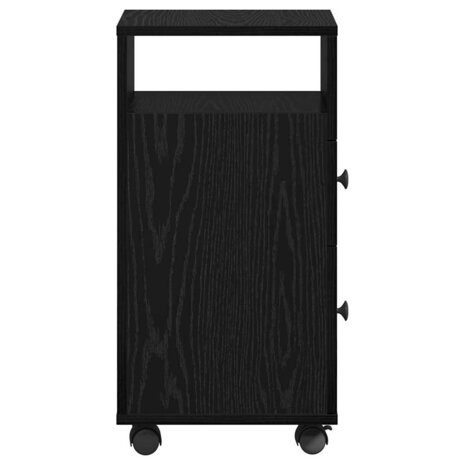 Smalle Badkamerkast Zwart eiken 33 x 23 x 65 cm Bewerkt hout 5
