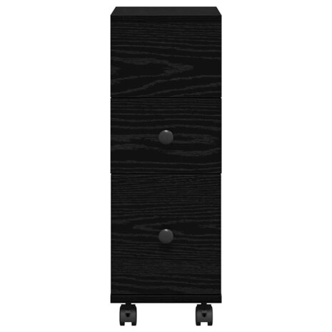 Smalle Badkamerkast Zwart eiken 33 x 23 x 65 cm Bewerkt hout 6