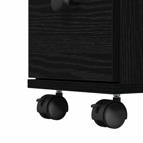 Smalle Badkamerkast Zwart eiken 33 x 23 x 65 cm Bewerkt hout 8