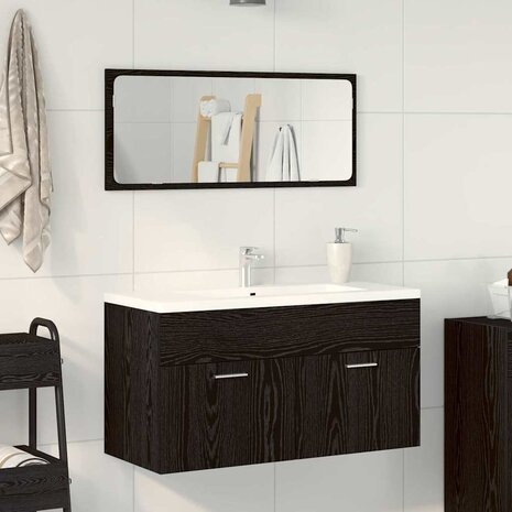 Badkamermeubelset met lade 2 pcs Zwart Eiken 90 x 38.5 x 46 cm 1