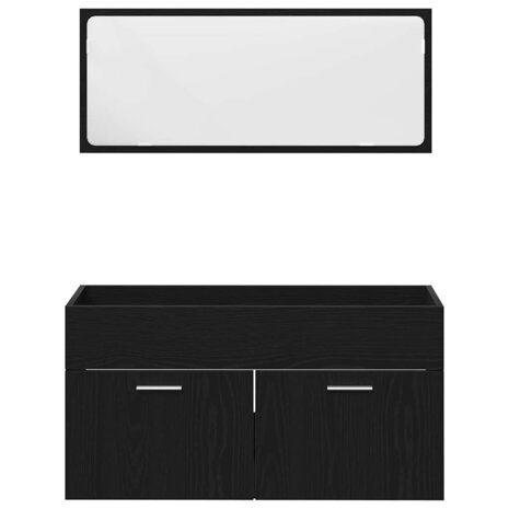 Badkamermeubelset met lade 2 pcs Zwart Eiken 90 x 38.5 x 46 cm 6
