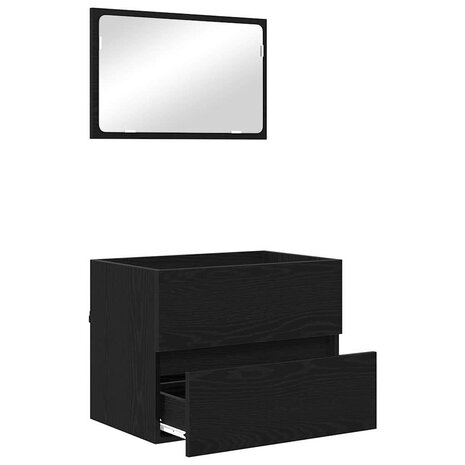 Badkamermeubelset met lade 2 pcs Zwart Eiken 57 x 37 x 45 cm 5
