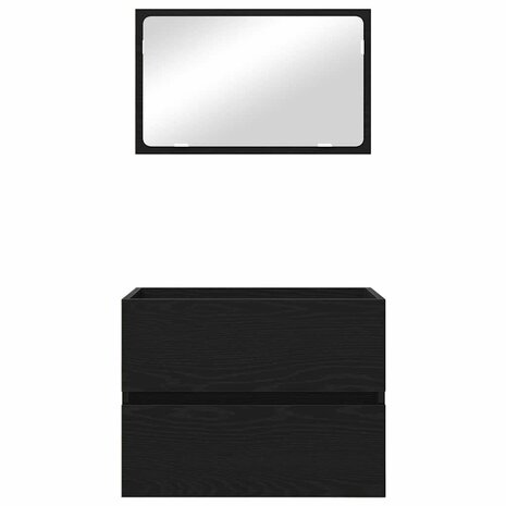 Badkamermeubelset met lade 2 pcs Zwart Eiken 57 x 37 x 45 cm 8