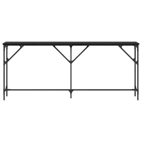 Wandtafel Zwart eiken 180 x 23 x 75 cm Gelaagd hout en metaal 5