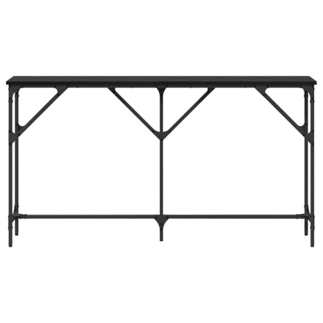 Wandtafel Zwart eiken 140 x 23 x 75 cm Gelaagd hout en metaal 5