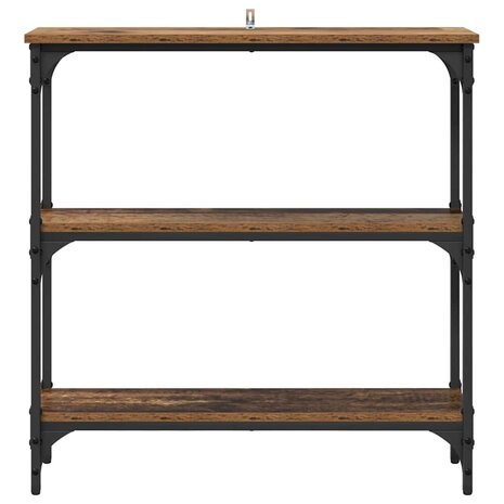 Wandtafel Oud hout 75 x 22.5 x 75 cm Engineered hout en metaal 5