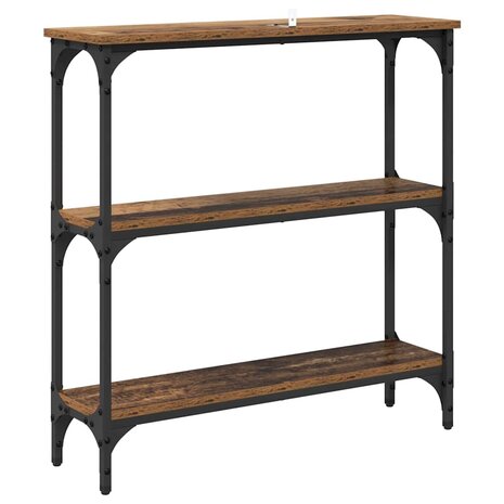 Wandtafel Oud hout 75 x 22.5 x 75 cm Engineered hout en metaal 7