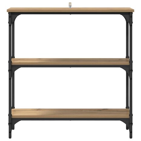 Wandtafel met plank artisanaal eikenkleurig 75 x 22.5 x 75 cm 5