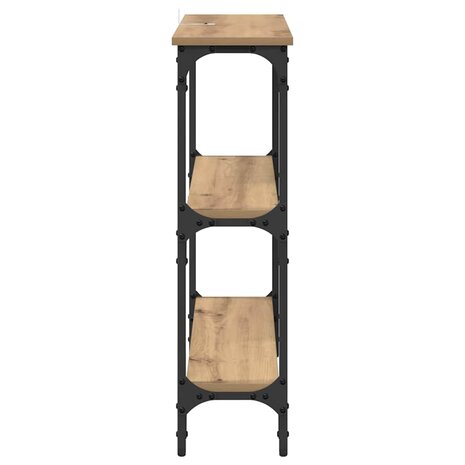 Wandtafel met plank artisanaal eikenkleurig 75 x 22.5 x 75 cm 6