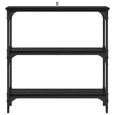Wandtafel met plank met opslag Zwart eiken 75 x 22.5 x 75 cm 5