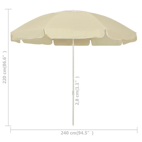 Strandparasol 240 cm zandgeel 6