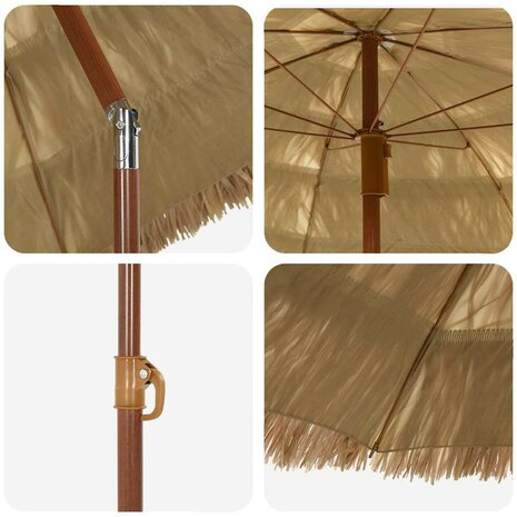 Strandparasol Bruin Ø 160 x 196 cm Staal 4