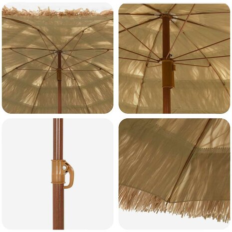 Strandparasol Bruin Ø 160 x 196 cm Staal 4