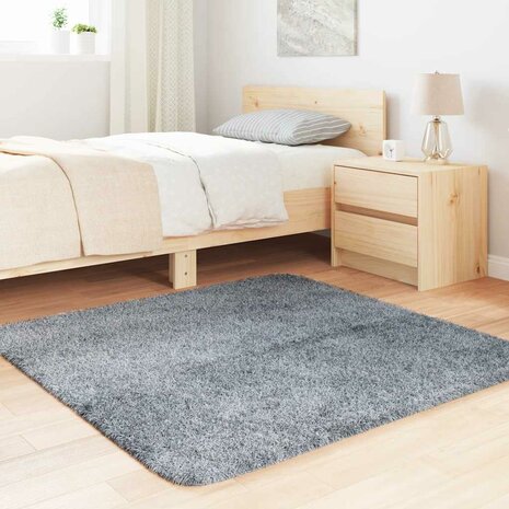 Hoogpolig vloerkleed NAVARRA 120x120 cm polyester lichtgrijs 3