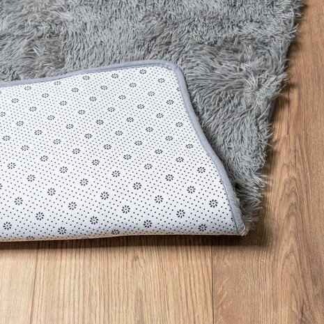 Hoogpolig vloerkleed NAVARRA 120x120 cm polyester lichtgrijs 6