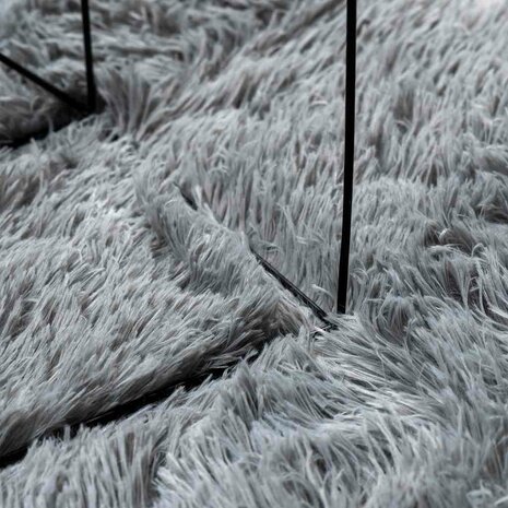 Hoogpolig vloerkleed NAVARRA 120x120 cm polyester lichtgrijs 7
