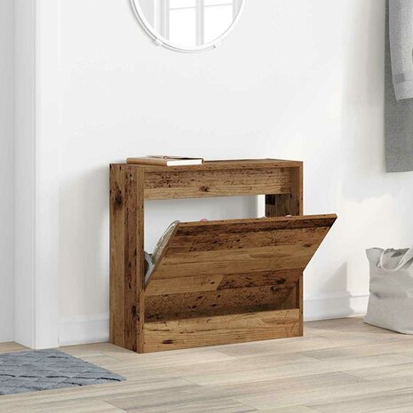 Schoenenkast met opslag Oud Hout 60 x 21 x 57 cm Bewerkt hout 4