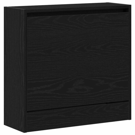 Schoenenkast Zwart eiken 60 x 21 x 57 cm Bewerkt hout 2