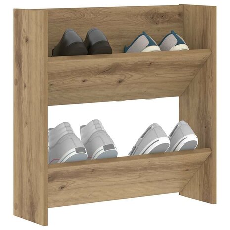 Wand Schoenenkast Anders artisanaal eikenkleurig Bewerkt hout 3