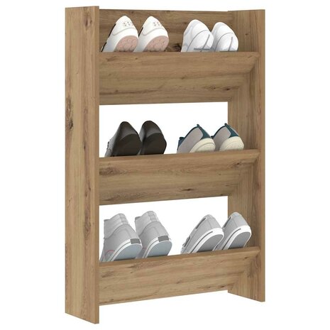 Wand Schoenenkast Anders artisanaal eikenkleurig Bewerkt hout 3