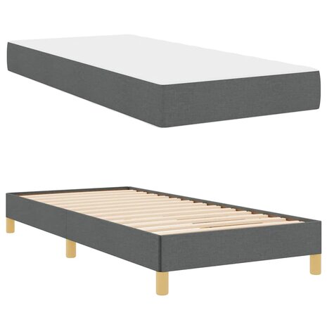 Boxspring bed Donkergrijs en Bruin 80 x 200 cm 5