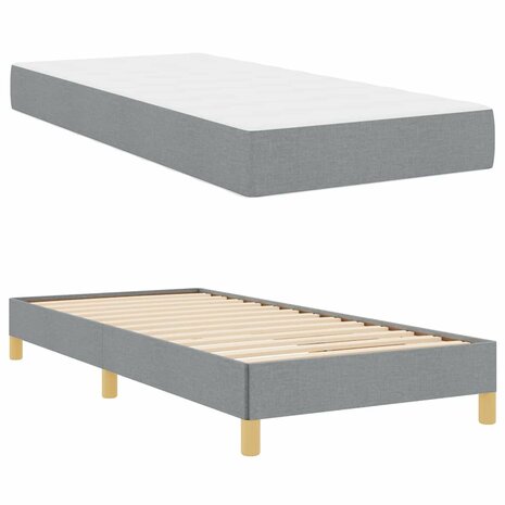 Boxspring bed Lichtgrijs en Bruin 90 x 190 cm 2