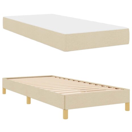 Boxspring bed Crème en bruin 90 x 190 cm 5