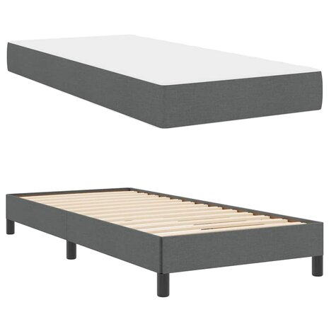Boxspring bed met matras Donkergrijs 80 x 200 cm Stof 5