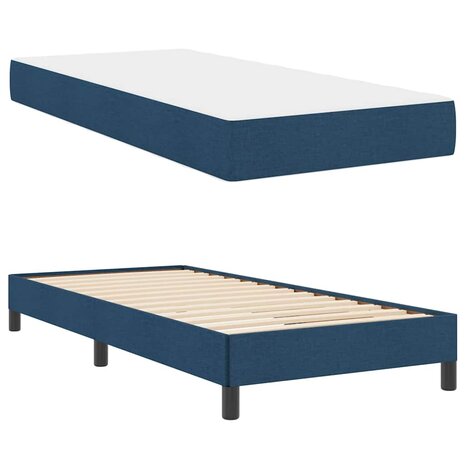 Boxspring bed met matras Blauw 80 x 200 cm Stof 5
