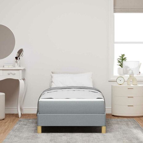 Boxspring bed met matras Lichtgrijs 90 x 190 cm Stof 4
