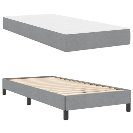Boxspring bed met matras Lichtgrijs 90 x 190 cm Stof 5