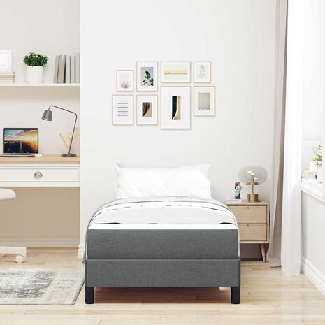 Boxspring bed met matras Donkergrijs 90 x 190 cm Stof 4