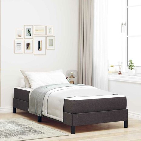 Boxspring bed met matras Donkerbruin 90 x 190 cm Stof 1