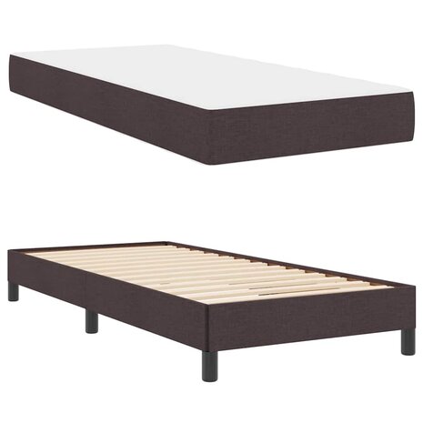 Boxspring bed met matras Donkerbruin 90 x 190 cm Stof 5