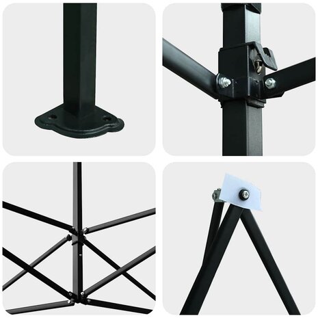 Kas met dak Groen 290 x 290 x 315 cm Staal 7