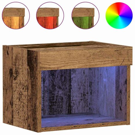 TV-kast Wandgemonteerd Oud hout 40 x 30 x 30 cm Bewerkt hout 4