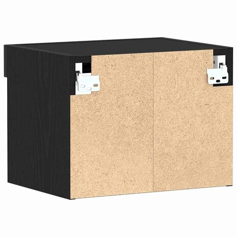 TV-kast Wandgemonteerd Zwart eiken 40 x 30 x 30 cm Bewerkt hout 8