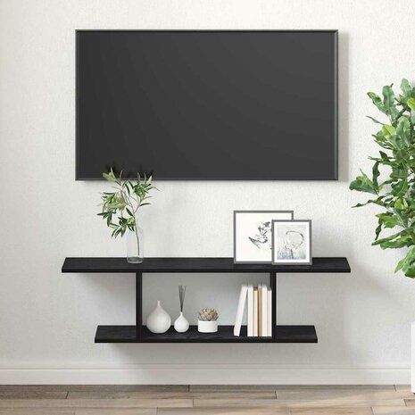 TV-kast Zwart 103 x 30 x 26,5 cm Bewerkt hout 4
