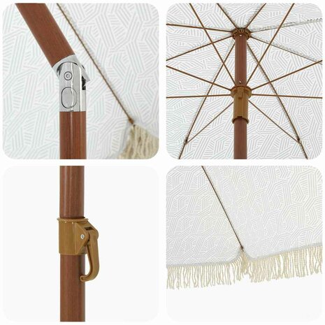 Parasol Grijs en Wit Ø 205 x 209 cm Staal 5