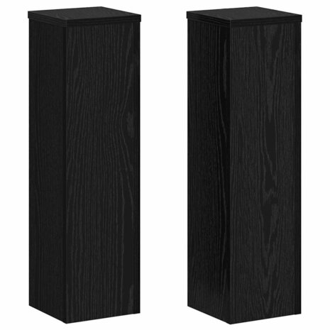 Plantenstandaard 2 pcs Zwart eiken 17 x 17 x 60 cm Bewerkt hout 2