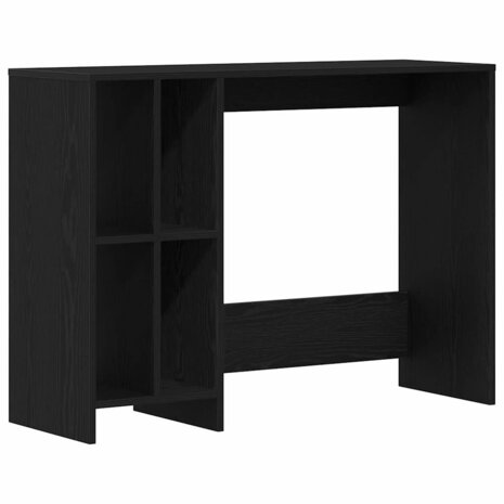 Bureau met plank Zwart Eiken 102,5 x 35 x 75 cm Bewerkt hout 2