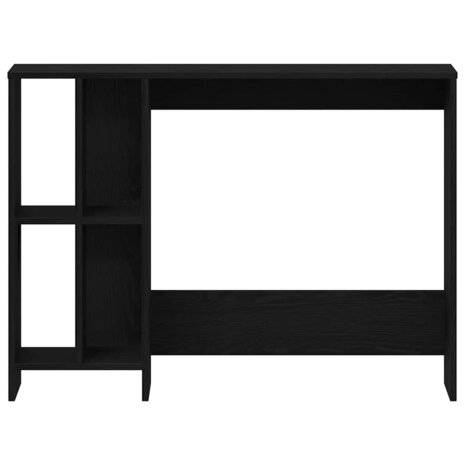 Bureau met plank Zwart Eiken 102,5 x 35 x 75 cm Bewerkt hout 6